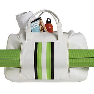 Orbit Gym Bag With Yoga Mat, 20"H x 7"W x 13"D, Cream/Green